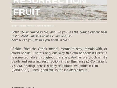 April 7, 2021: RESURRECTION FRUIT