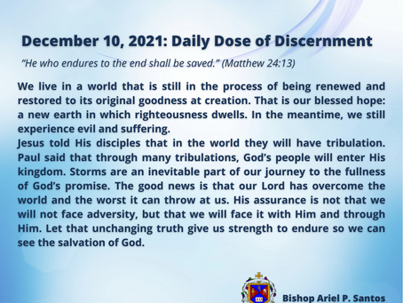 December 11, 2021: DAILY DOSE OF DISCERNMENT