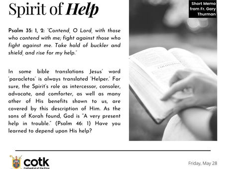 Friday, May 28, 2021: SPIRIT OF HELP