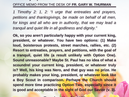 Tuesday, May 24, 2022: "Healthy Option"