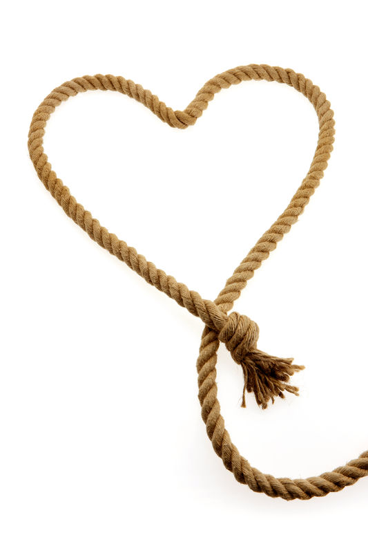 A heart shaped rope illustrating the grief and joy in cancer