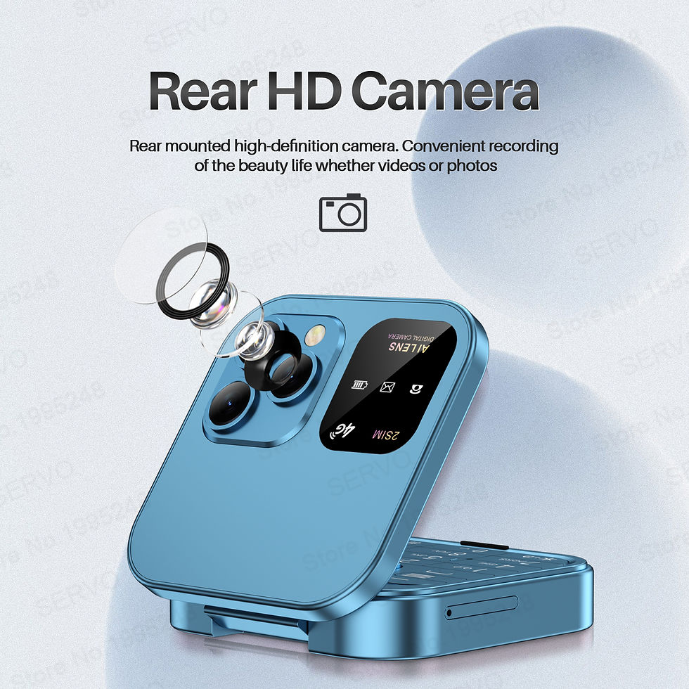 Thumbnail: SERVO i16 PRO 4G LTE Mini Flip Mobile Phone Dual SIM Standby Call Recording Spee