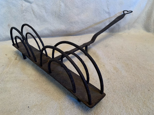 18th c Rotating Toaster w Heart Decorated Handle | Country Antiques