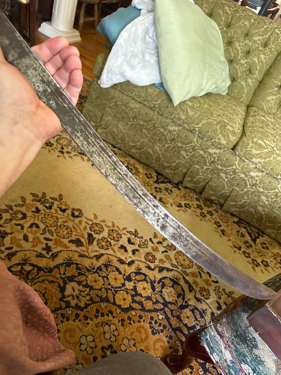 Thumbnail: Rare variation of a British 1740-1760 Brass guard hanger sword  Samuel Harvey