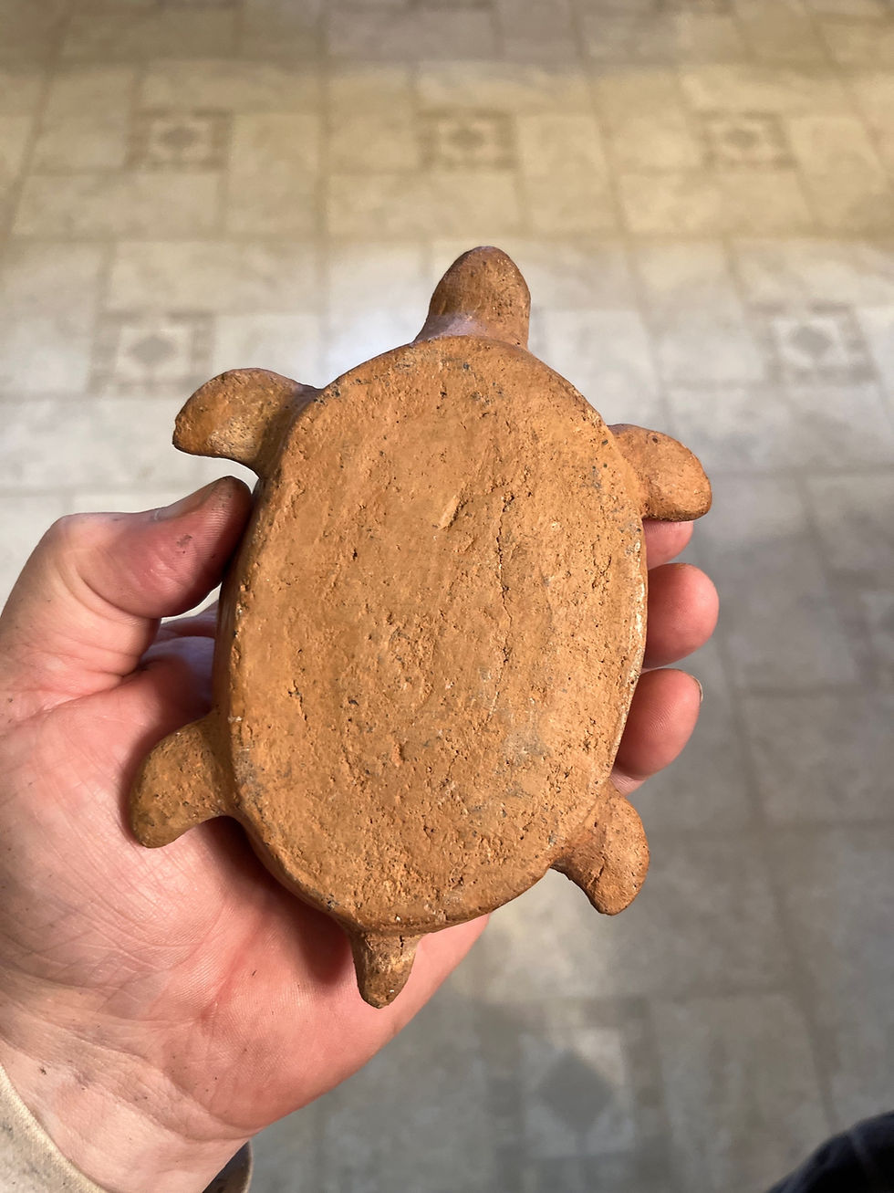 Thumbnail: 19th century folk art red-ware American turtle must see great age 