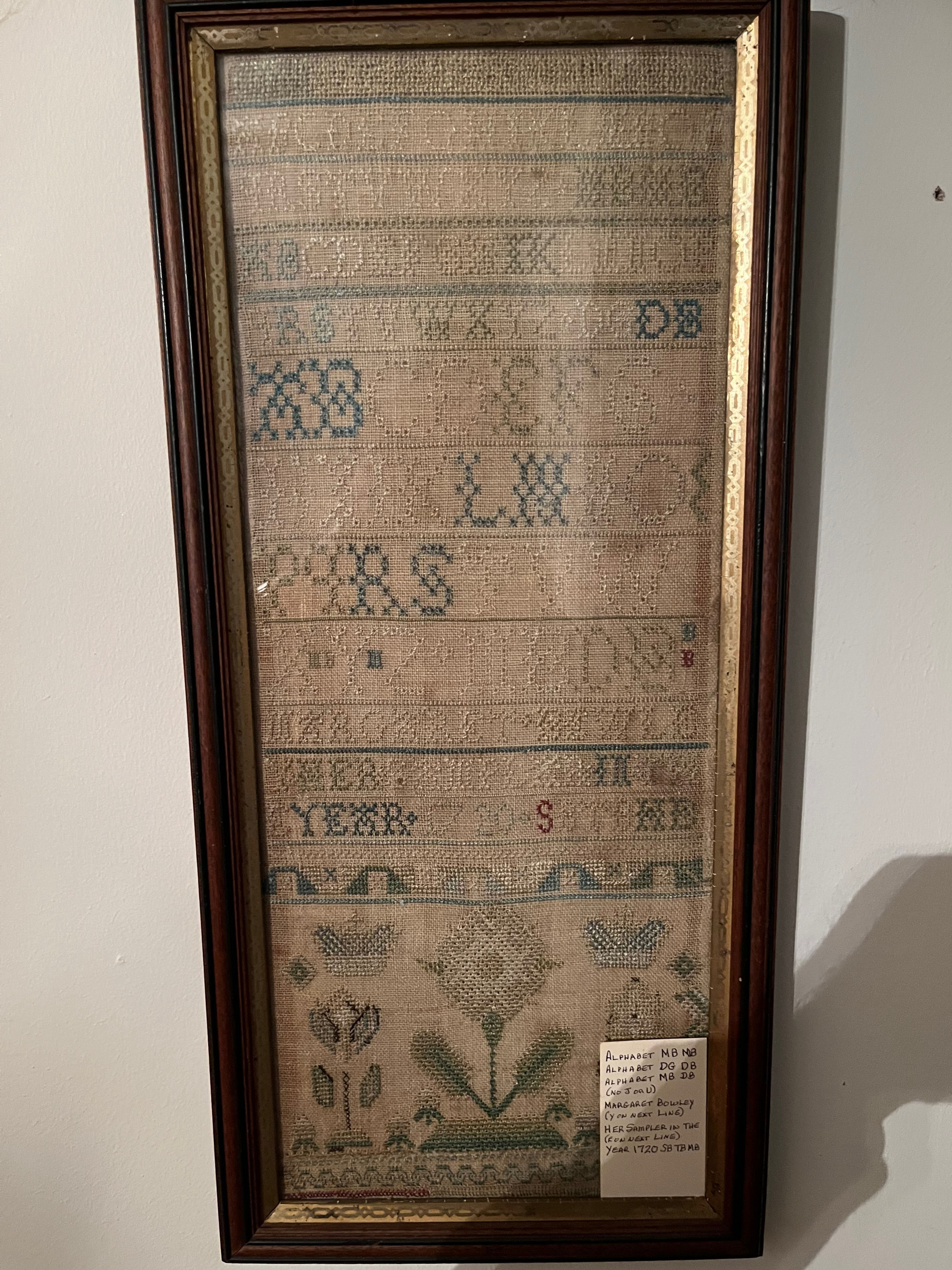 Rare 1720 Sampler Done by Margaret Bowley, English