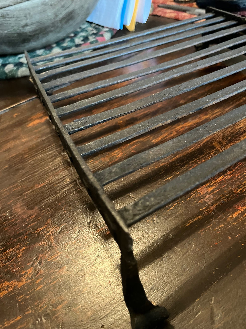 Forged Iron 18th C. Broiler w/ Grease Pan for Lamp