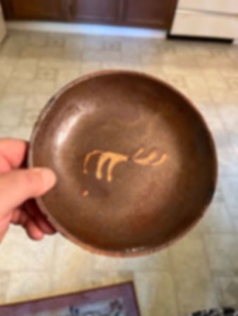 American Pa. Early 19th century slip decorated Redware dish 