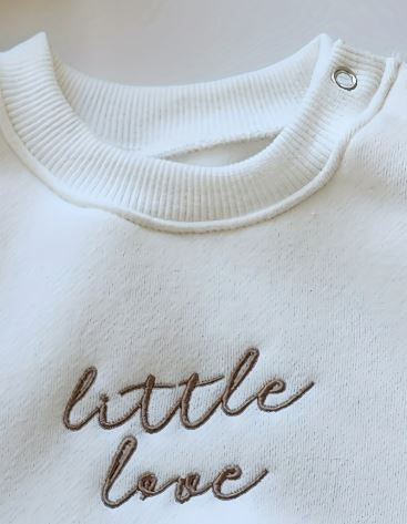 Thumbnail: Baby Neutral Long Sleeve Fleece Embroidered Letter Jumpsuit Romper – Autumn Wint