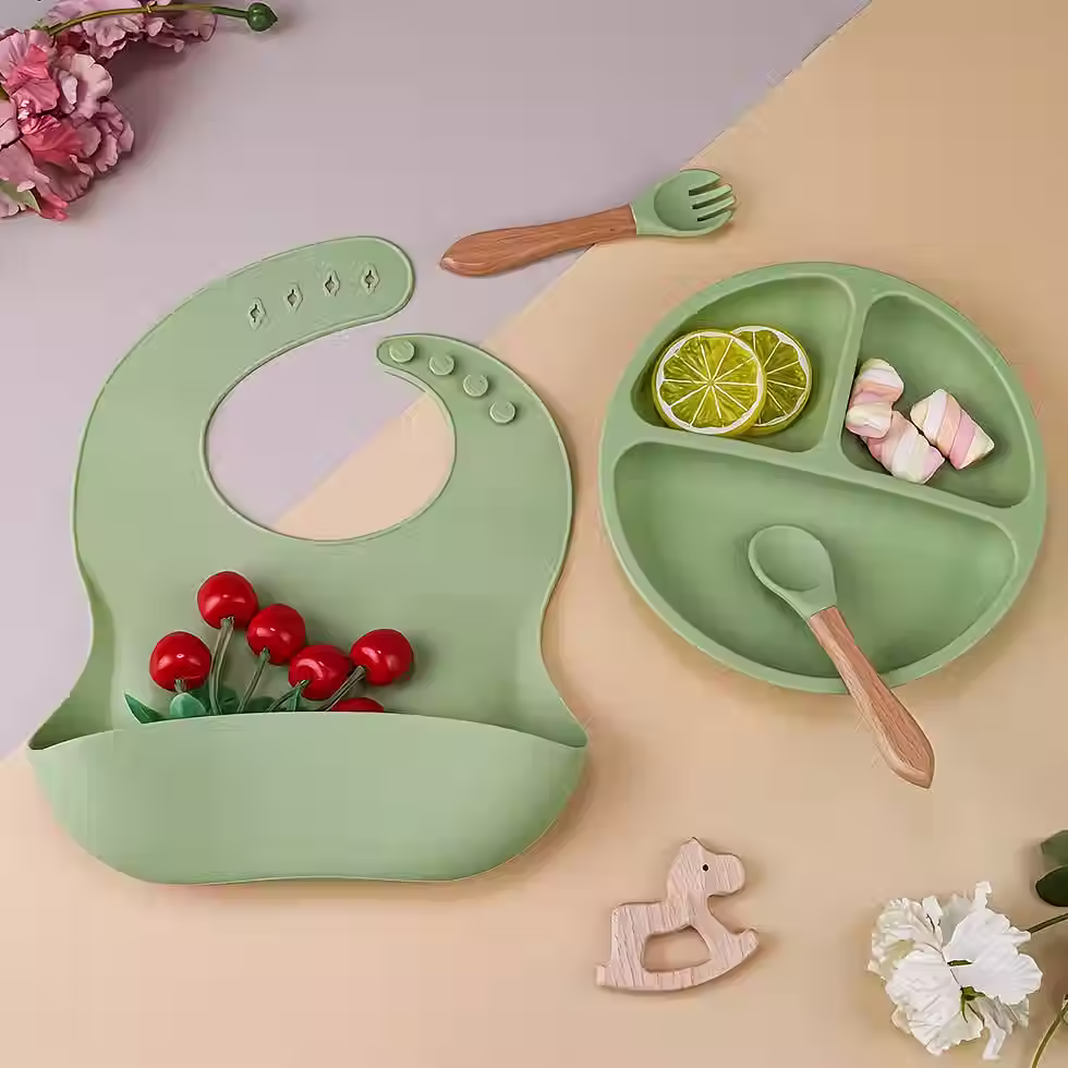 Thumbnail: Personalized Silicone Baby Weaning Feeding Set