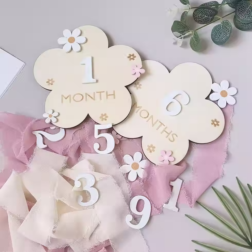 Thumbnail: Wooden Baby Milestone Cards Set