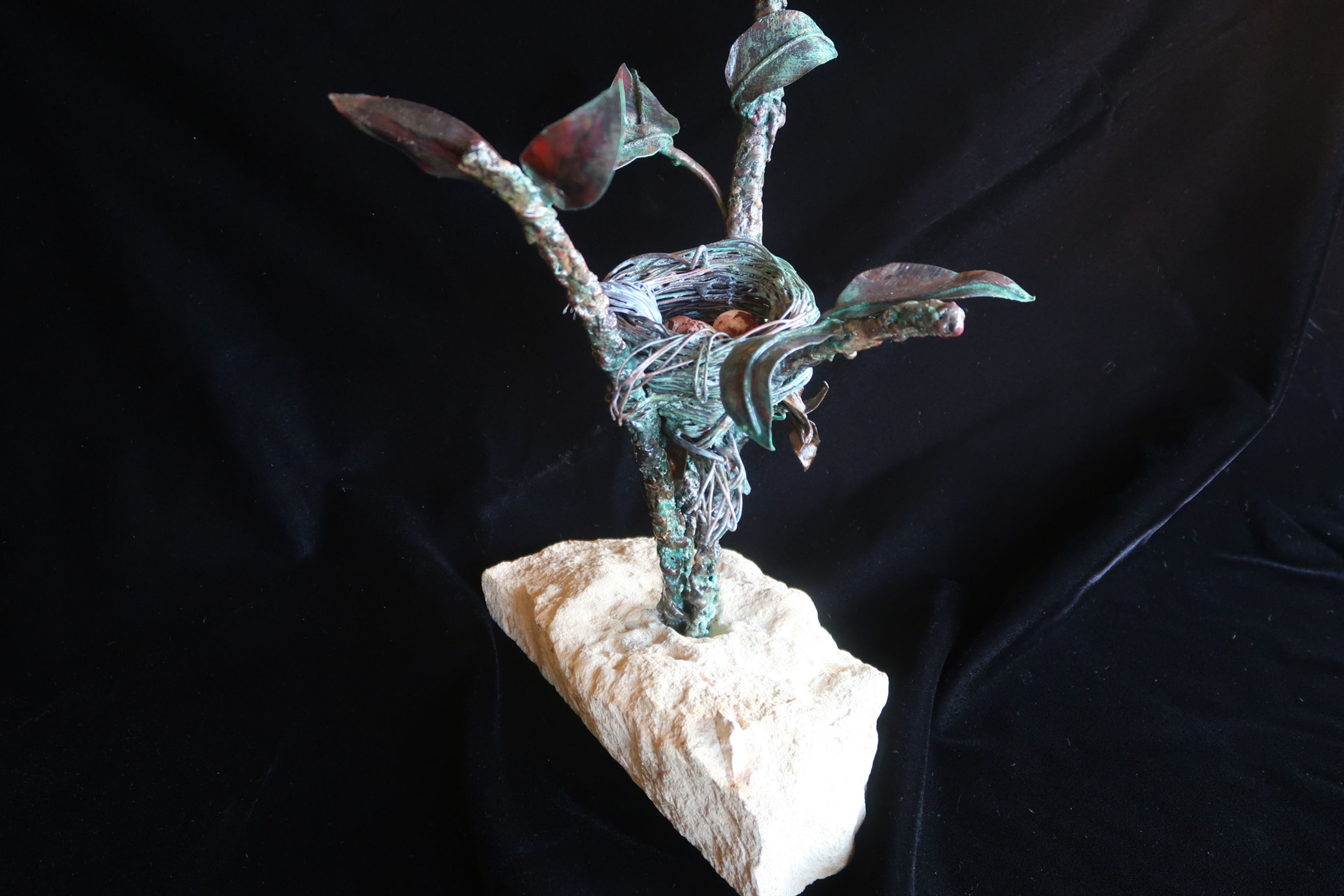 Copper Sculpture | Original Art | 5x9x13 | Yellow Warbler