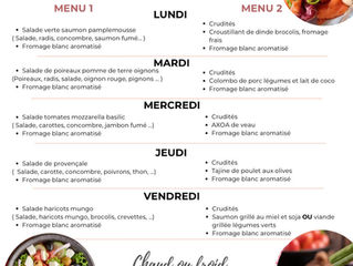 Le menu de la semaine du 7 au 11 juillet 2025
