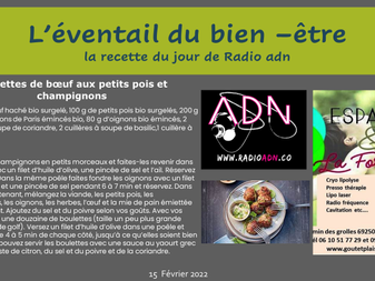 L’éventail du bien –être la recette du jour de Radio adn