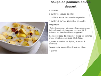 les soupes   ( dessert)