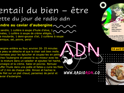 la recette du jour de radio adn