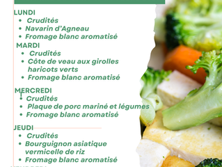 Le menu de la semaine