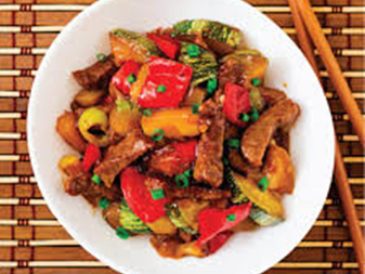Bœuf sauté aux légumes asiatiques