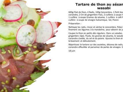 Tartare de thon au sésame et wasabi