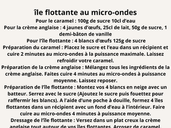 Je cuisine au micro ondes