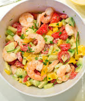 Salade de crevettes et avocat