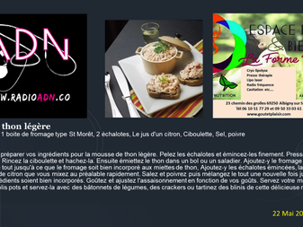 la recette du jour de radio adn