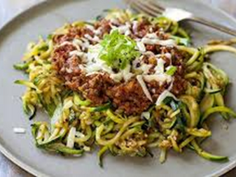 Spaghettis de courgette à la bolognaise allégée