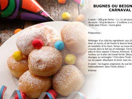 Bugnes ou beignets de carnaval