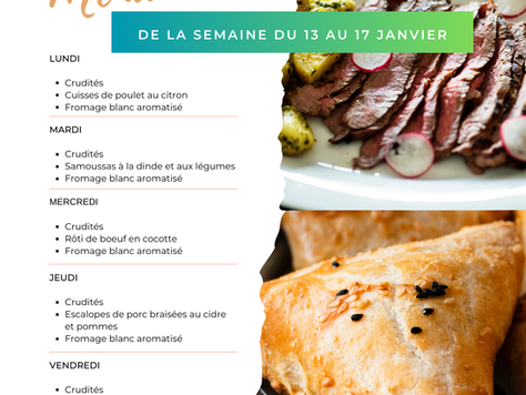 Le menu de la semaine