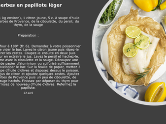Bar aux herbes en papillote
