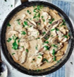 Poulet et bœuf, sauce poivre et fromage
