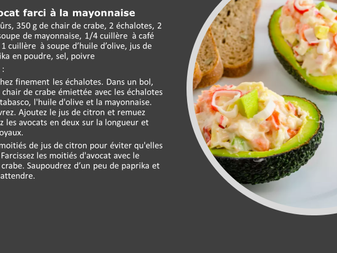 Avocat farci à la mayonnaise