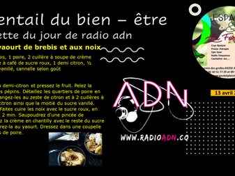 la recette du jour de radio adn