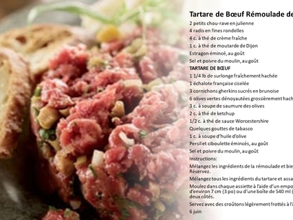 Tartare de boeuf rémoulade de chou-rave