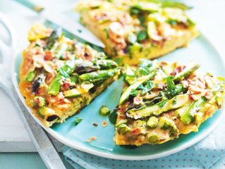 •Fritatta aux asperges et au jambon cru