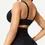 Thumbnail: Black Seamless Shapewear Bra Removable Pads Tight Fitting