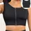 Thumbnail: Zipper Sports Shockproof Bra Crop with Four steel Boning