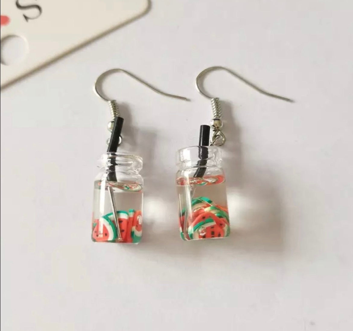 New Pearl Milk Tea Fruit Creative Personality Drop Earrings