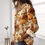 Thumbnail: Fall Pumpkin Floral Linen-Look Shirt
