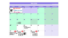 Agenda: mai-juin-juillet 2026