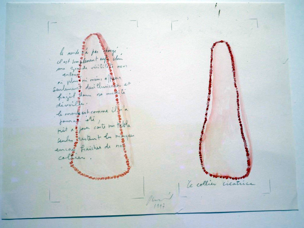 Aquarelle sur papier du collier cicatrice
