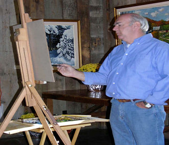 Francois Lacas, Painting in his Studio.