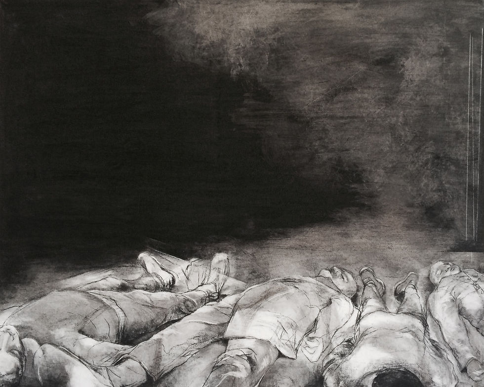 Final Protest, Charcoal on Paper, 152 x 122 cm, 2016