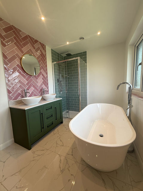 Stunning bathroom with bespoke fittings and freestanding bath