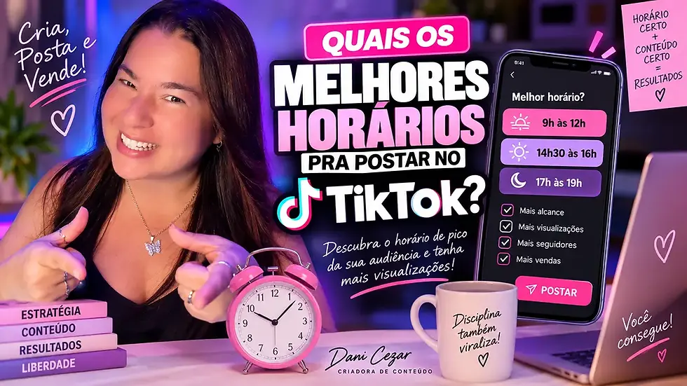 Melhores horários para postar no TikTok em 2026 e descobrir o horário de pico da audiência