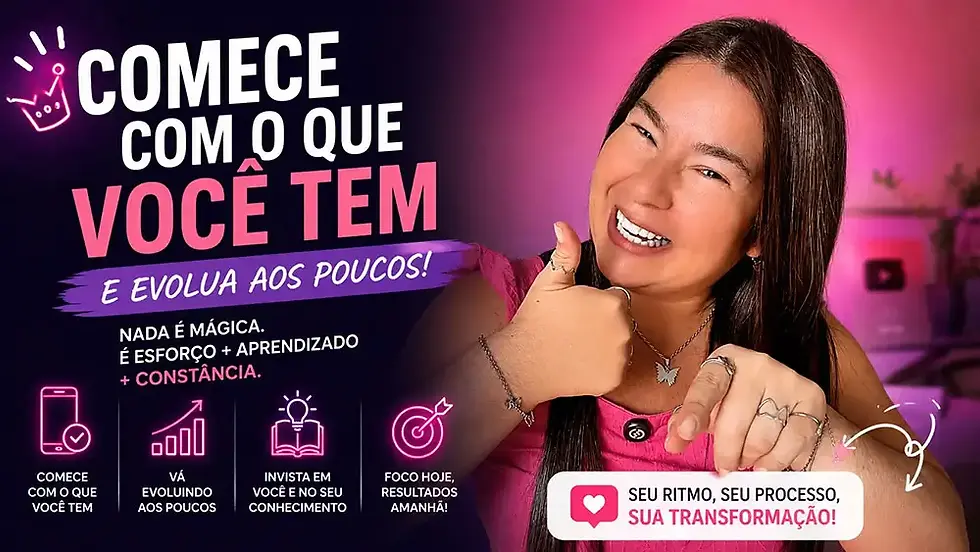 Dani Cezar ensinando como começar a criar conteúdo com o celular e evoluir aos poucos nas redes sociais.