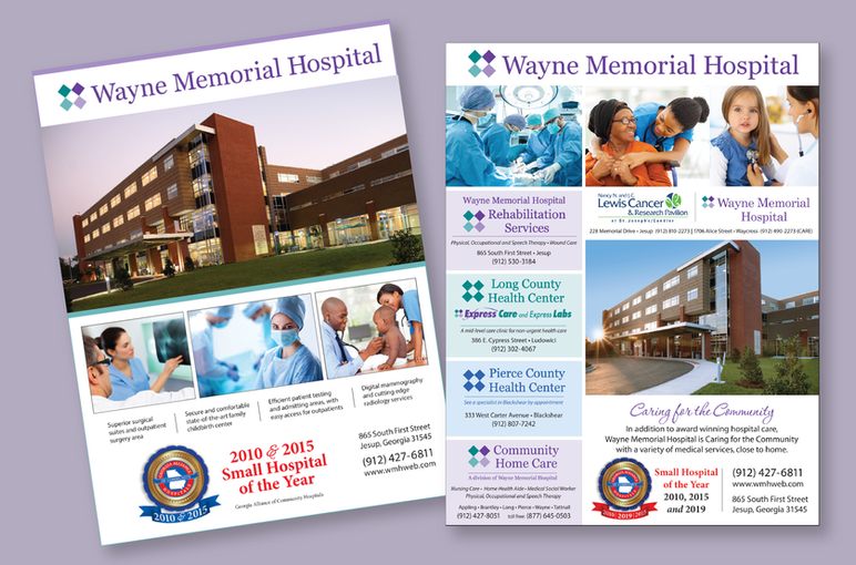 Full page magazine ads for Wayne Memorial Hospital