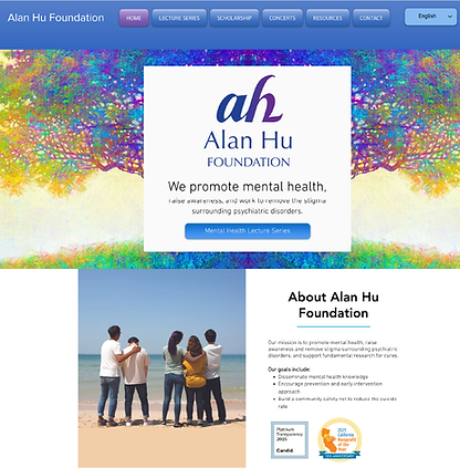Alan Hu Foundation web design