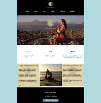 Truth Love Yoga web design