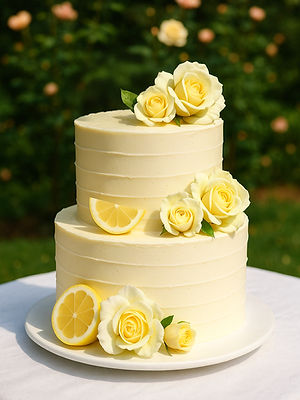 Freshly made lemon cake